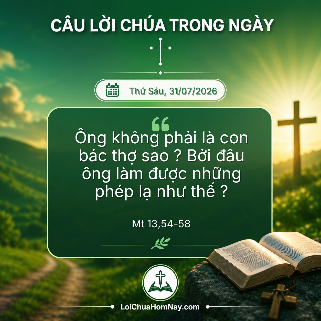 Câu Lời Chúa Hôm Nay