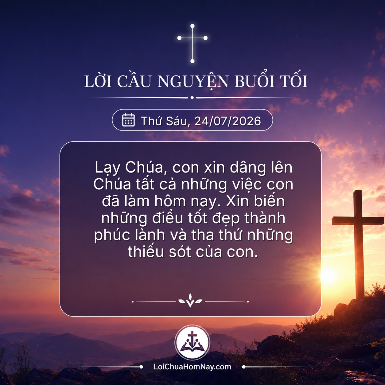 Lời Cầu Nguyện Buổi Tối