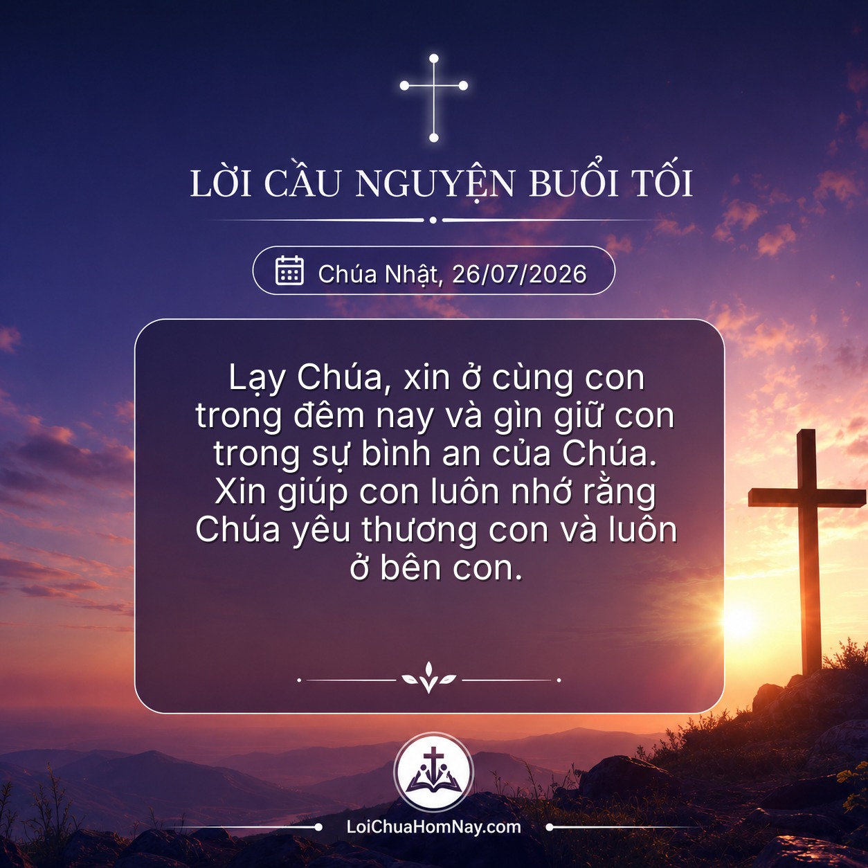 Lời Cầu Nguyện Buổi Tối